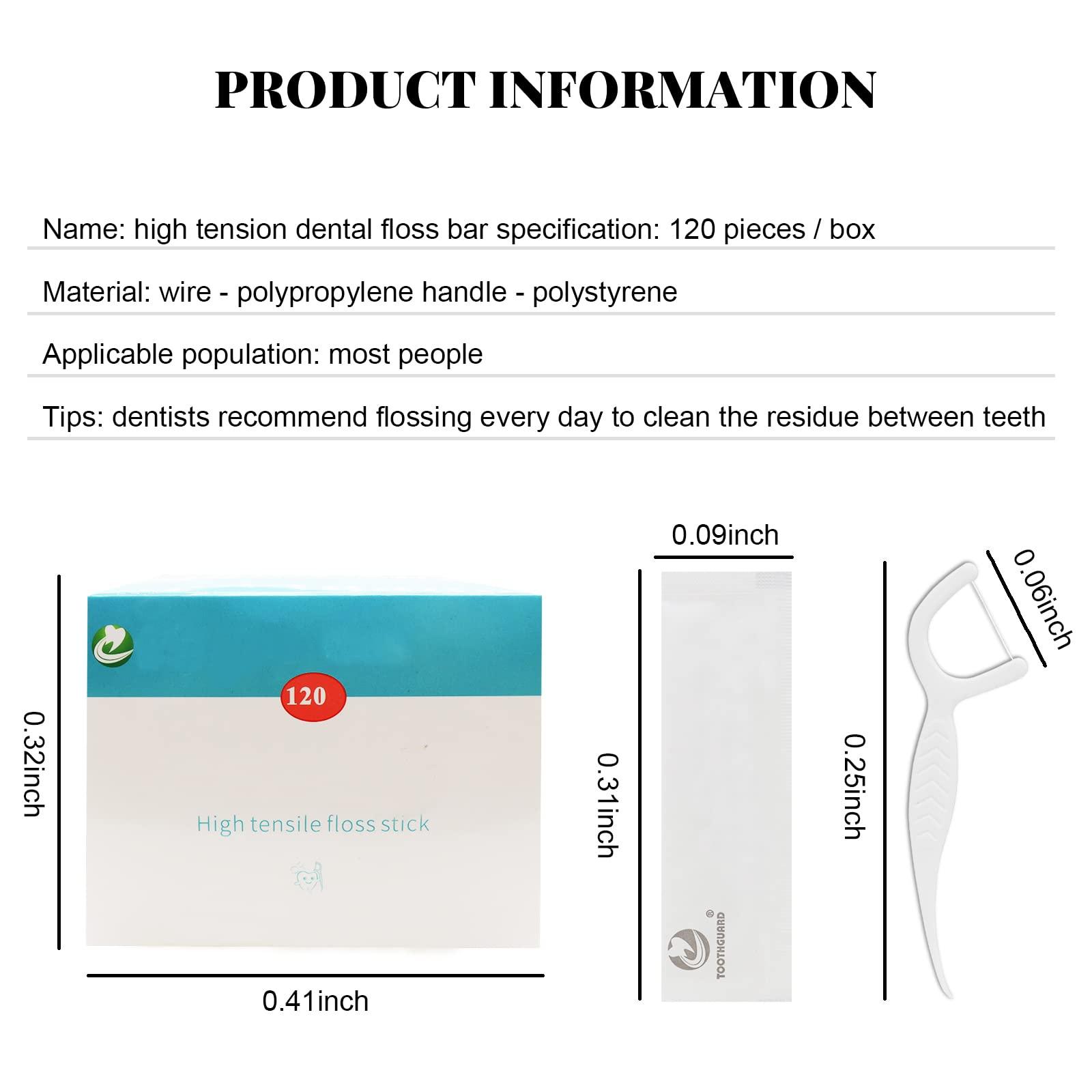 Setaria Viridis Dental Floss Picks- Individual Package Portable Floss 120pcs Flossers with Travel Case Superfine Floss Picks Dental Picks for Teeth Cleaning
