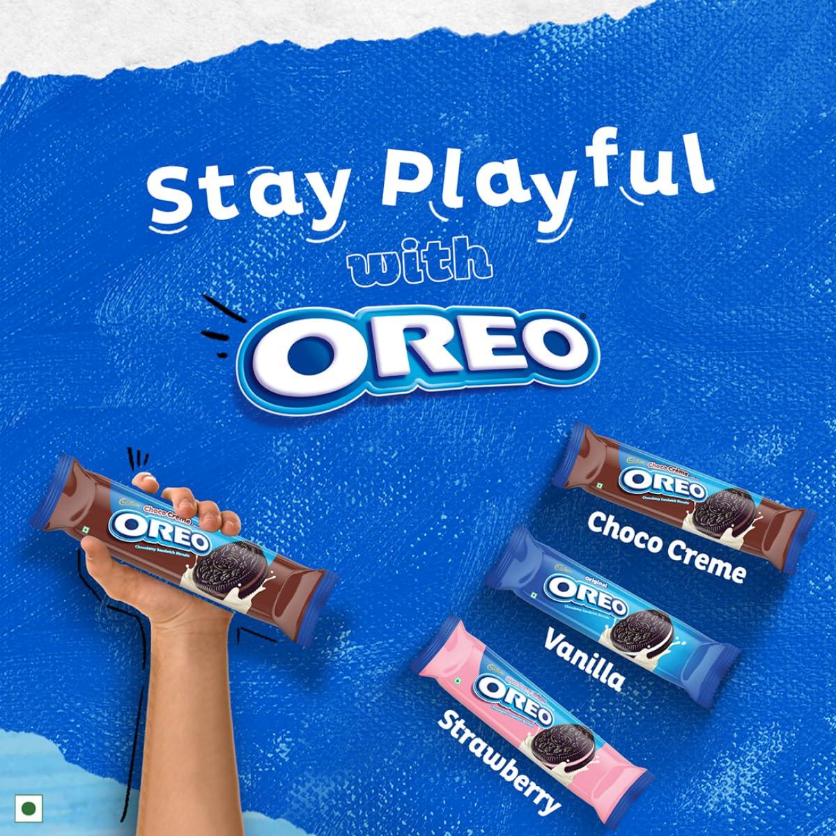 Oreo Oreo Cadbury Chocolate Flavour Cream Sandwich Biscuit, 481.25 Gram , Pack Of 2 X 481.25 Gram Jumbo Pack