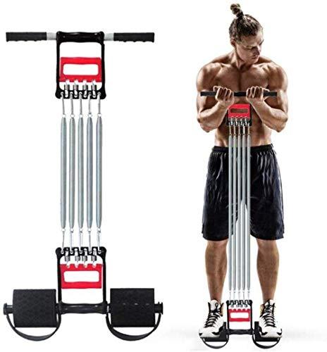 Cpixen Cpixen 3 in 1 Tummy Trimmer Exerciser with 5 Spring Chest Expander, Puller Hand Gripper, Pull Bar Weight Exerciser and Muscle Trainer for Man and Women (Multicolor)