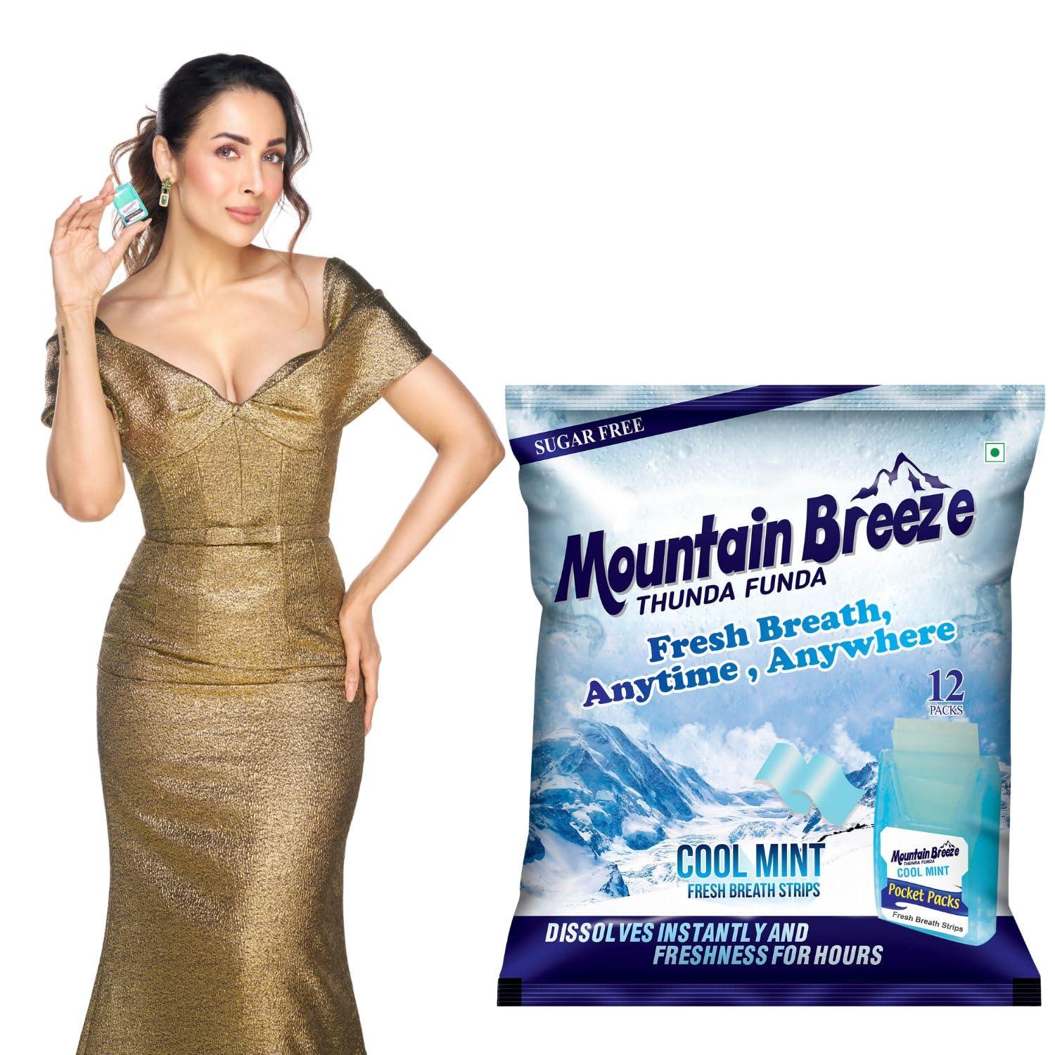 Mountain Breeze Mountain Breeze Oral Hygiene Mouth Freshener Sugar Free Coolmint Flavoured Breath Strips (18 Strips each Cassatte) - Pack of 1(12 Cassette).