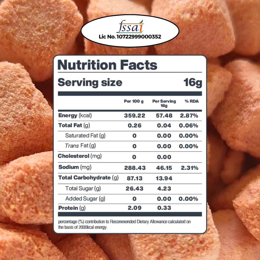 Moon Moon Freeze Dried Guava | No Preservatives, No Added Sugar, Healthy Dried Fruit | 100% Natural, Vegan, Gluten Free Snack for Kids and Adults | 16 g Pouch (Pack of 1)