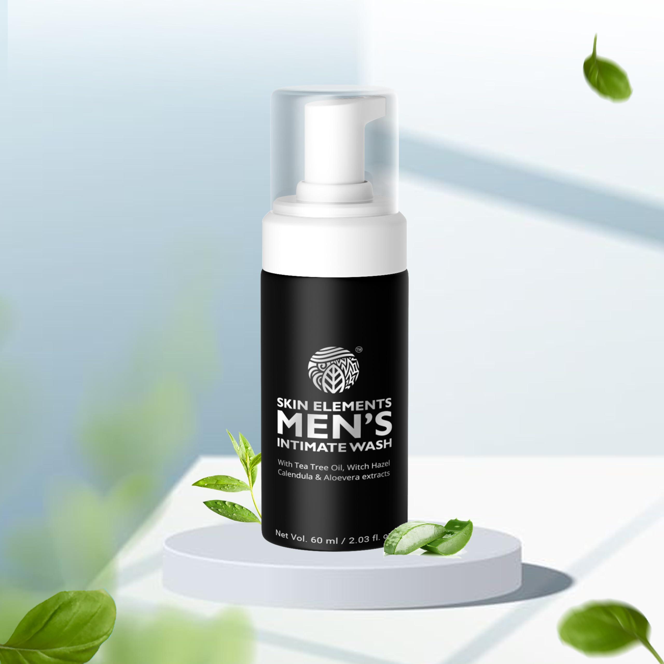 Skin Elements Skin Elements Intimate Wash for Men with Tea Tree Oil | pH Balanced Foaming Hygiene Wash | Prevents Itching, Irritation & Bad Odor | 60 ml