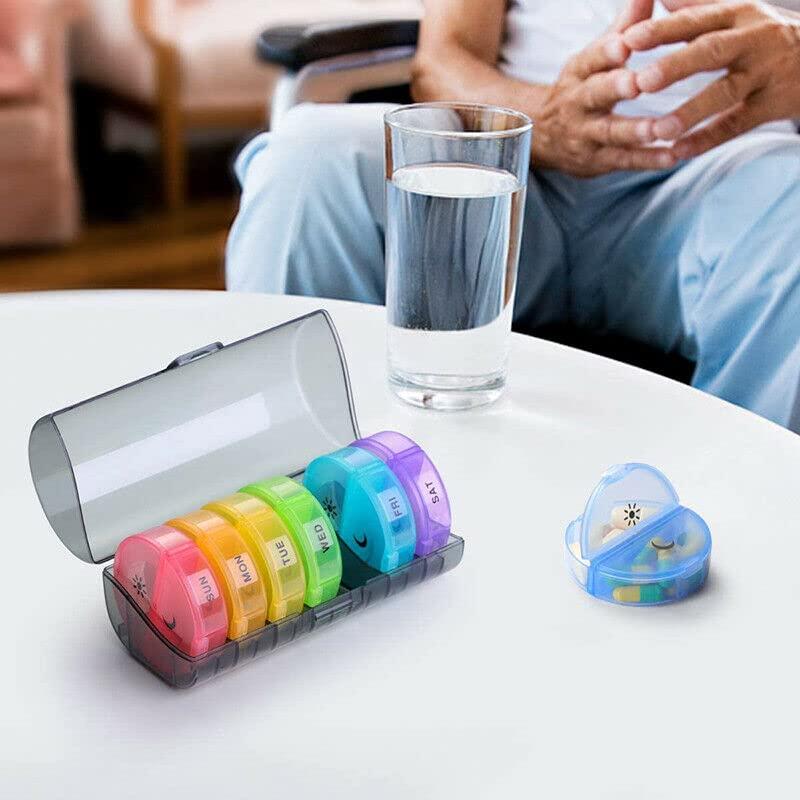 LISHONN LISHONN Portable Medicine Organizer Box Tablets Container Case Travel Pill Box For 07 days | Multicolor | 01 Pcs