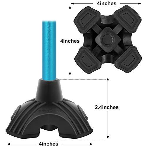 BeneCane BeneCane Cane Tip - Self Standing Quad Base Replacement for Walking Cane,4 Prong Rubber Cane Foot Pad