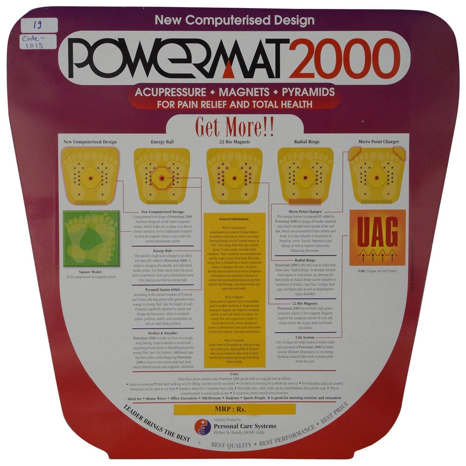 R A Products R A Products Acupressure Plastic Powermat 2000 Pyramid (31 cm x 31 cm x 0.5 cm)
