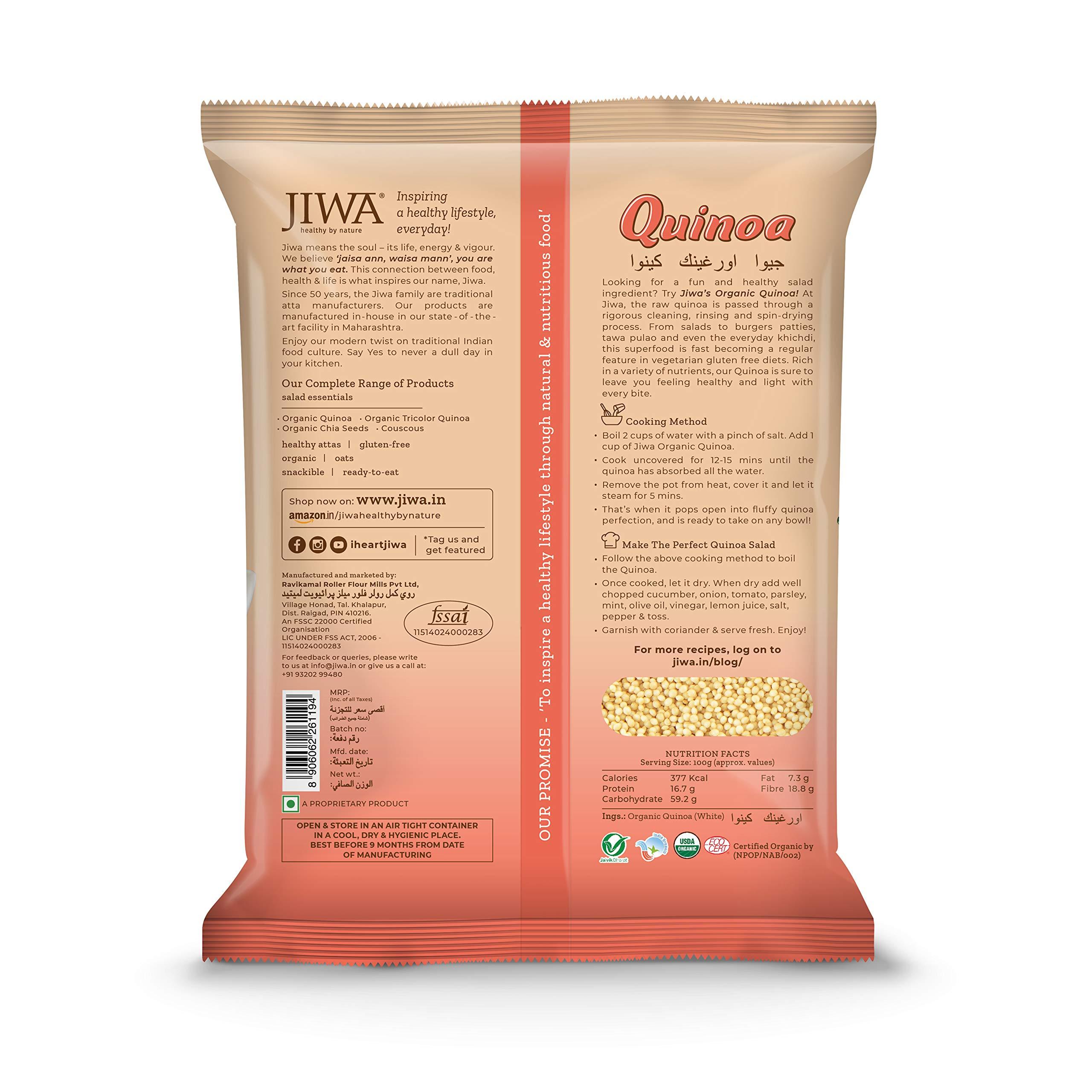 JIWA healthy by nature JIWA healthy by nature Organic Quinoa, 500 g, (Certified Organic & Gluten Free) & JIWA healthy by nature Organic Ragi Flour, 1 Kg