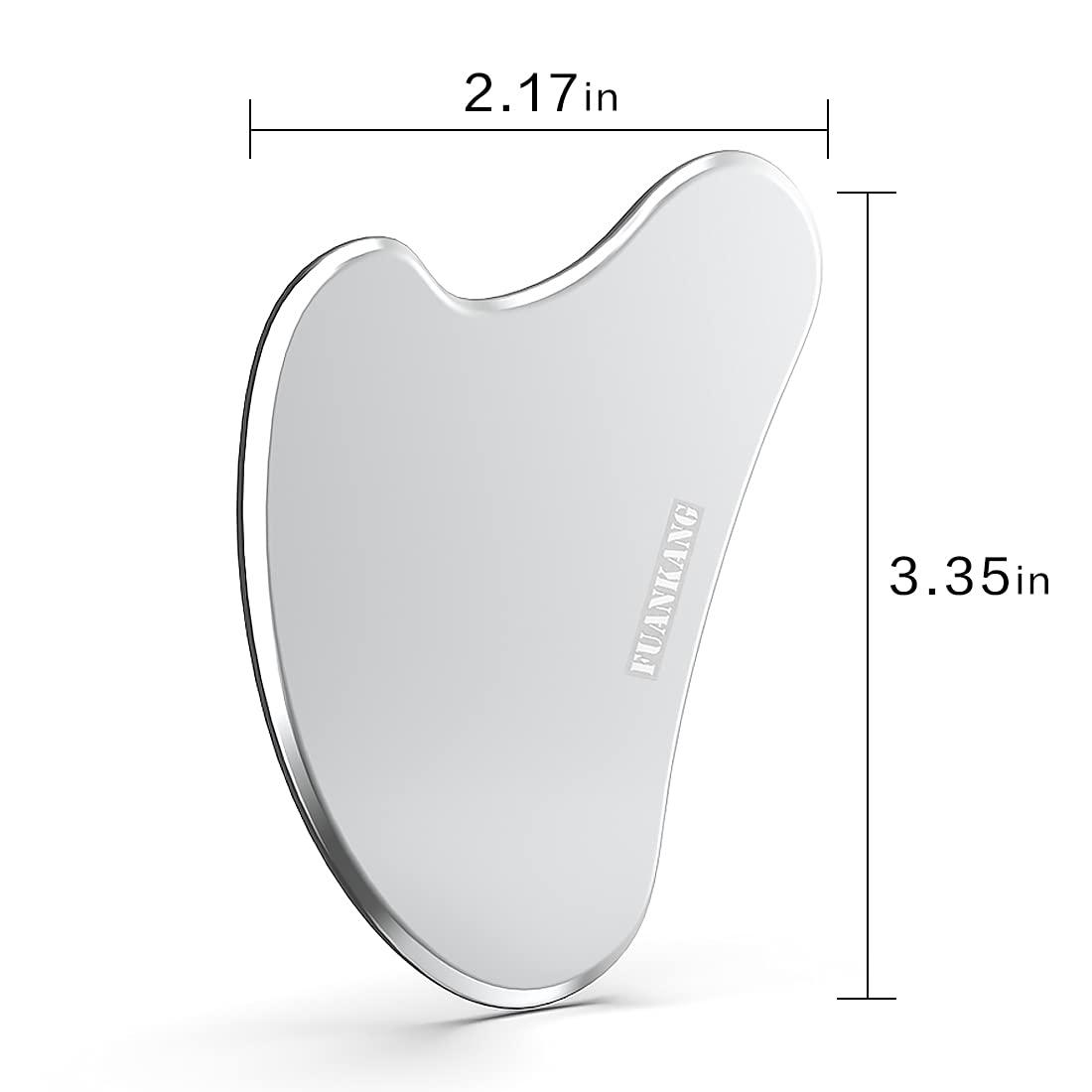 FUANKANG FUANKANG Gua Sha Facial Tools Stainless Steel Scraping Massage Tool For Face Stainless Steel Gua Sha Tool With Travel Pouch- (Y)
