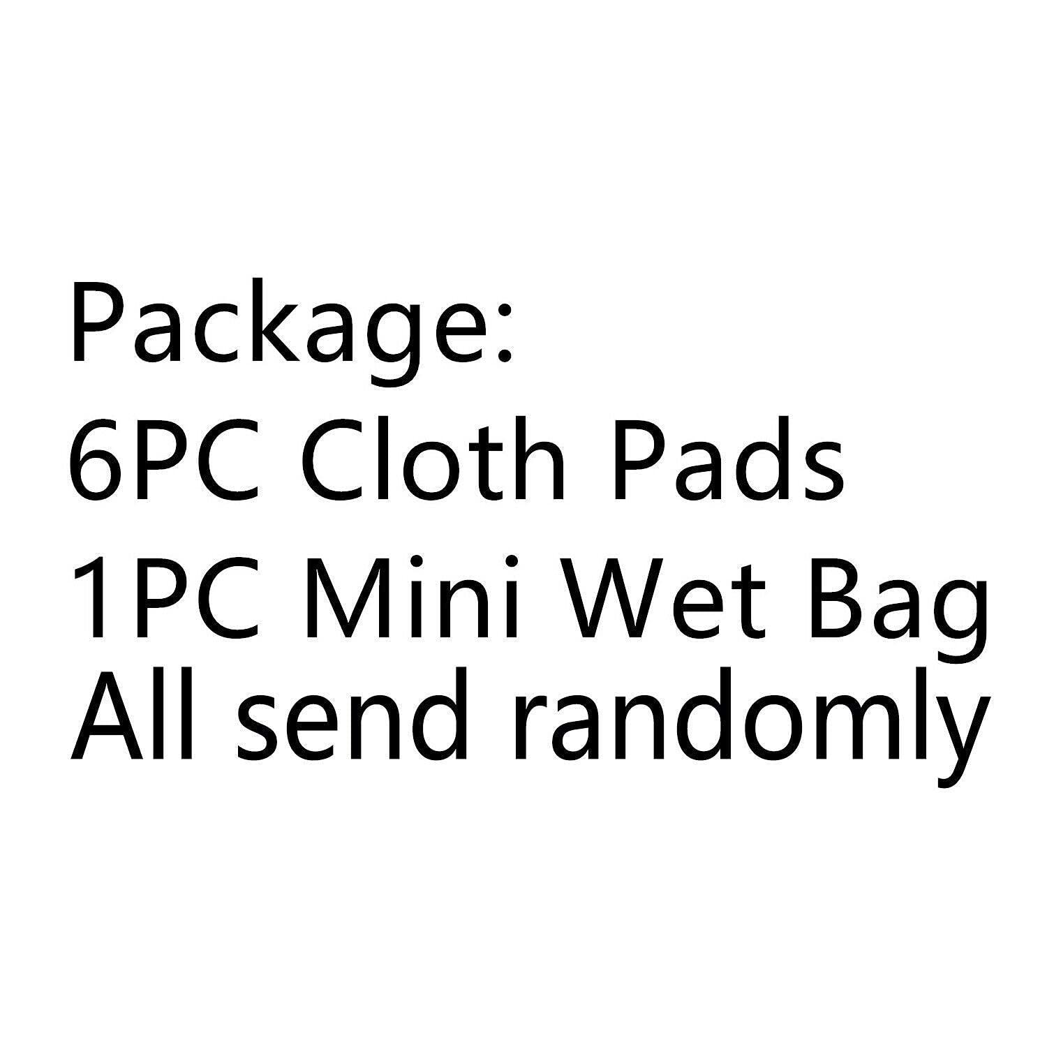 MissC2C 7pcs Set Reusable Organic Bamboo Women Panty Linerd, Including 6pcs Daily Use Soft Organic Bamboo Panty Liner + 1 pcs Mini Wet Bag
