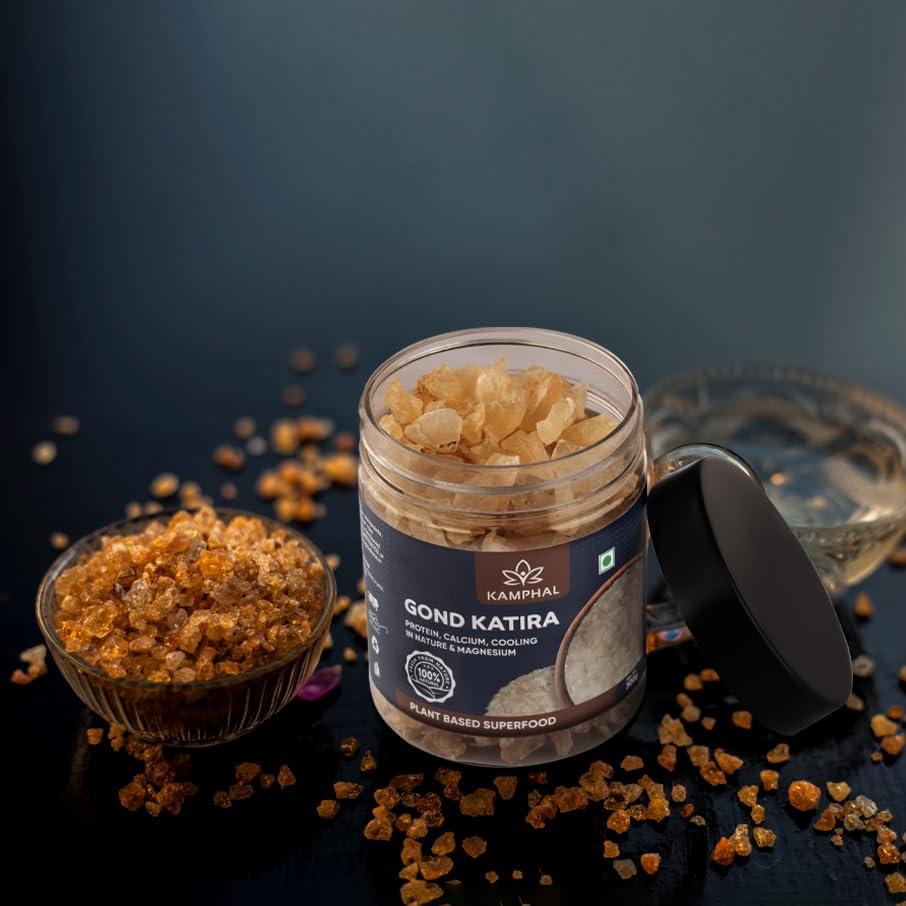 Kamphal Kamphal Gond Katira Pure - 300 Gm | Tragacanth Gum | High Cooling Properties | 100% Natural Superfood Edible Gum