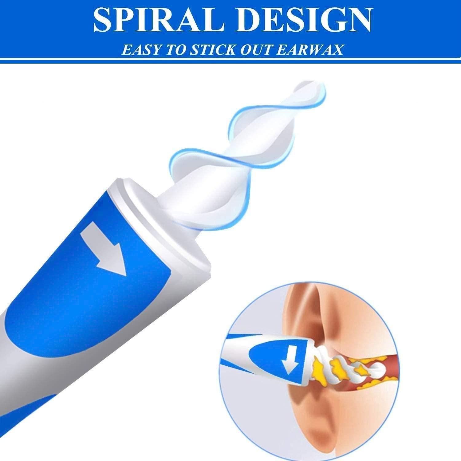 QONETIC QONETIC Smart Swab Silicone Easy Earwax Removal with 16 Replacement Disposable Soft Tips/Ear Wax Cleaner (White)