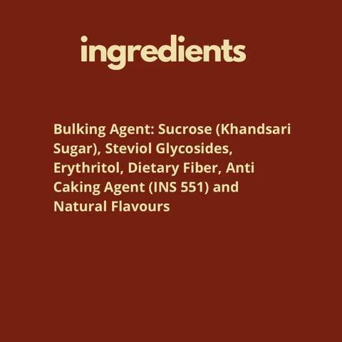 Kolhu Kolhu Natural Lite Sugar 1500g (Khandsari Sugar + Stevia) (Pack of 6, 250g Each)