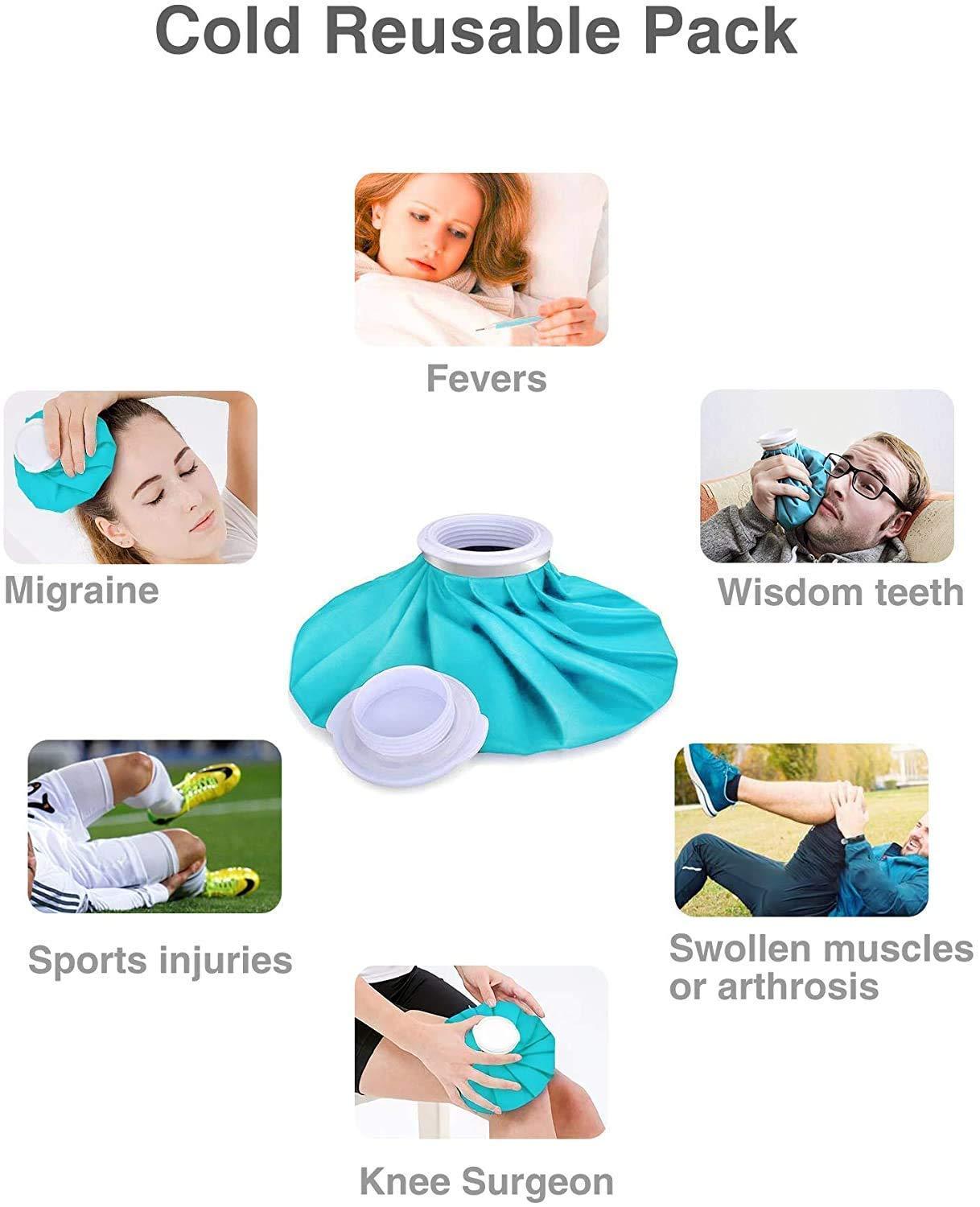 KITSSENTIAL KITSSENTIAL Hot And Cold Pain Relief Reusable Hot Water And Ice Bag Injuries & Pain Relief Hot Water Bag Ice Bag Pain Relief Cold Ice Hot Pain Water Bag (Multi Color) (Ice Bag \"9 Inch\") (Pack Of 1)