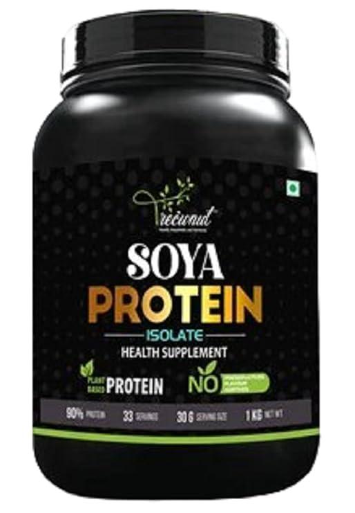 TREOWNUT TREOWNUT Soya Protein Isolate - Unflavoured Vegan Protein Supplement Powder with 27g Protein Per Serving - Perfect Plant-Based Protein Source for Vegans Fitness Enthusiasts