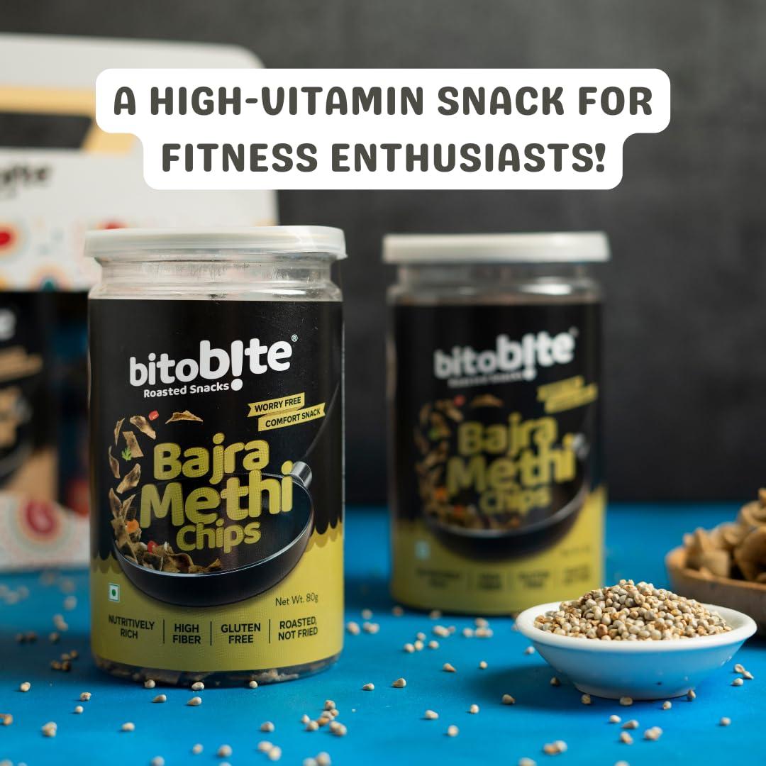 BitoBite BitoBite Wholesome Healthy Snack Combo Oats Chips Bajara Methi Chips