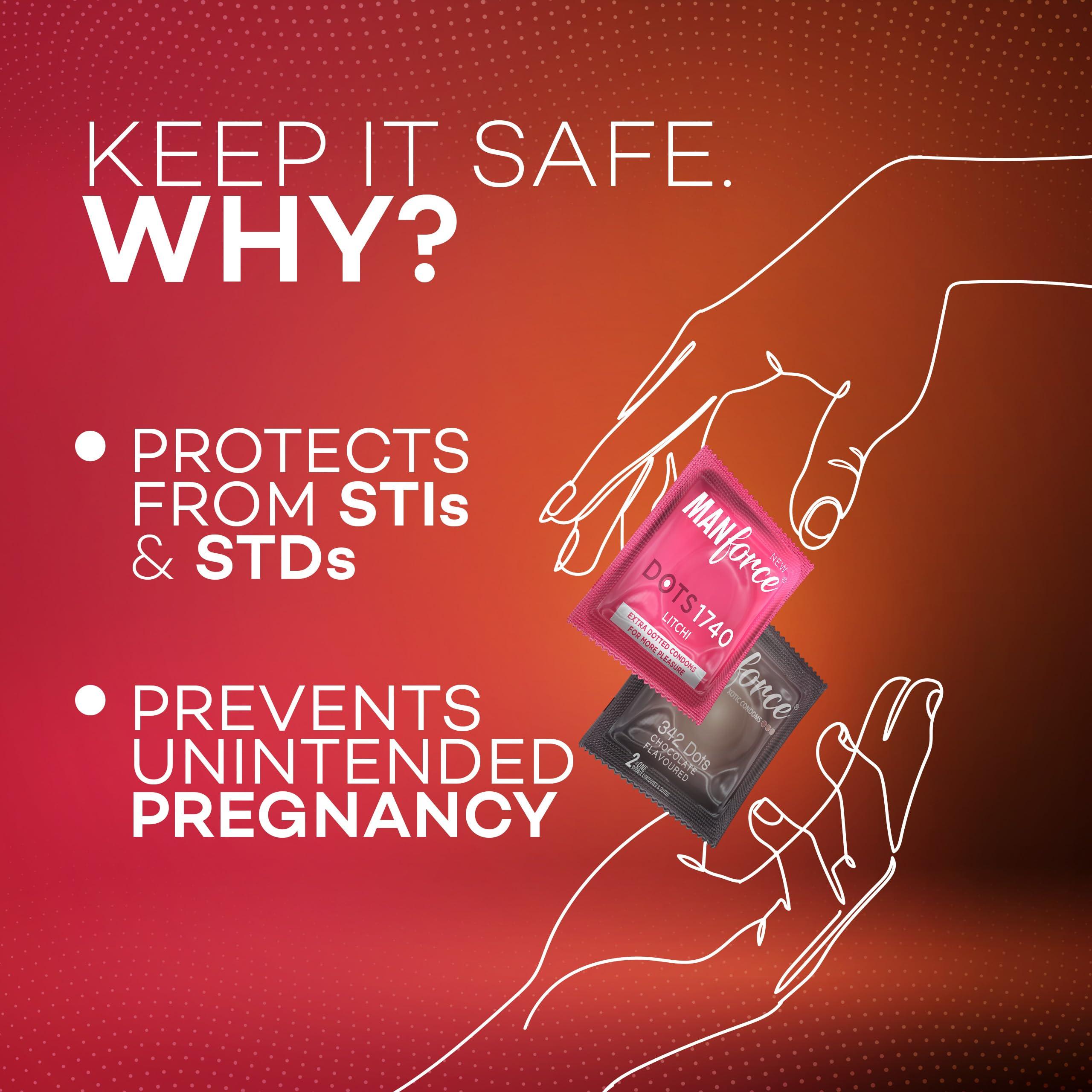 Manforce Manforce Combo - Xotic Chocolate & Litchi Flavoured | 20 pcs |Extra Dotted, Contoured, & Lubricated Latex Condoms