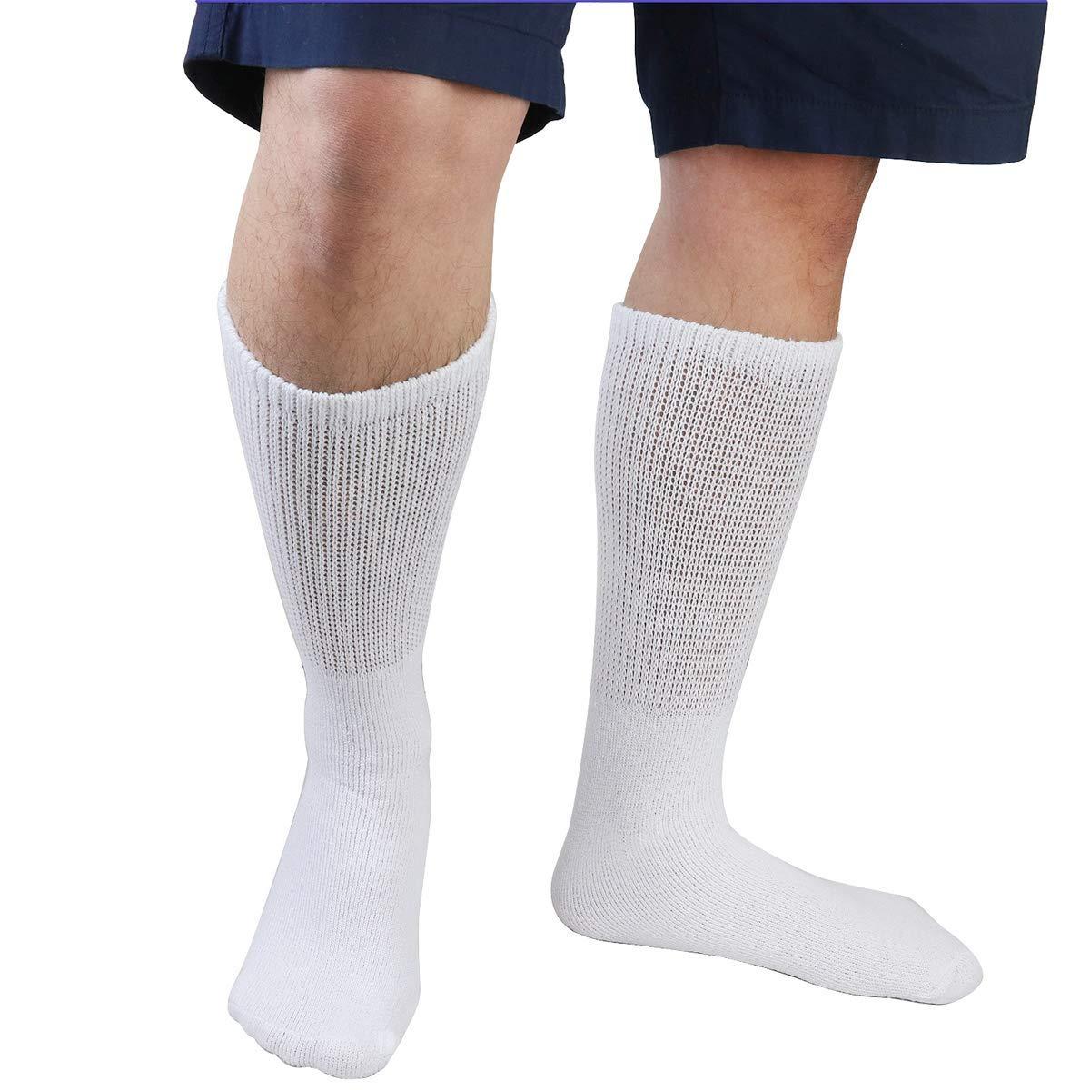 Falari Diabetic Socks Men Unisex Size 13-15 White 63-9010-3PAIRS
