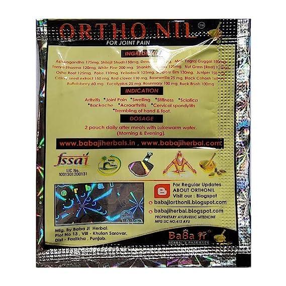 RAMAYURVEDA ENTERPRISES Ortho Nil Powder Hebral Ortho Nil Powder Babaji Herbals (30 SACHETS)