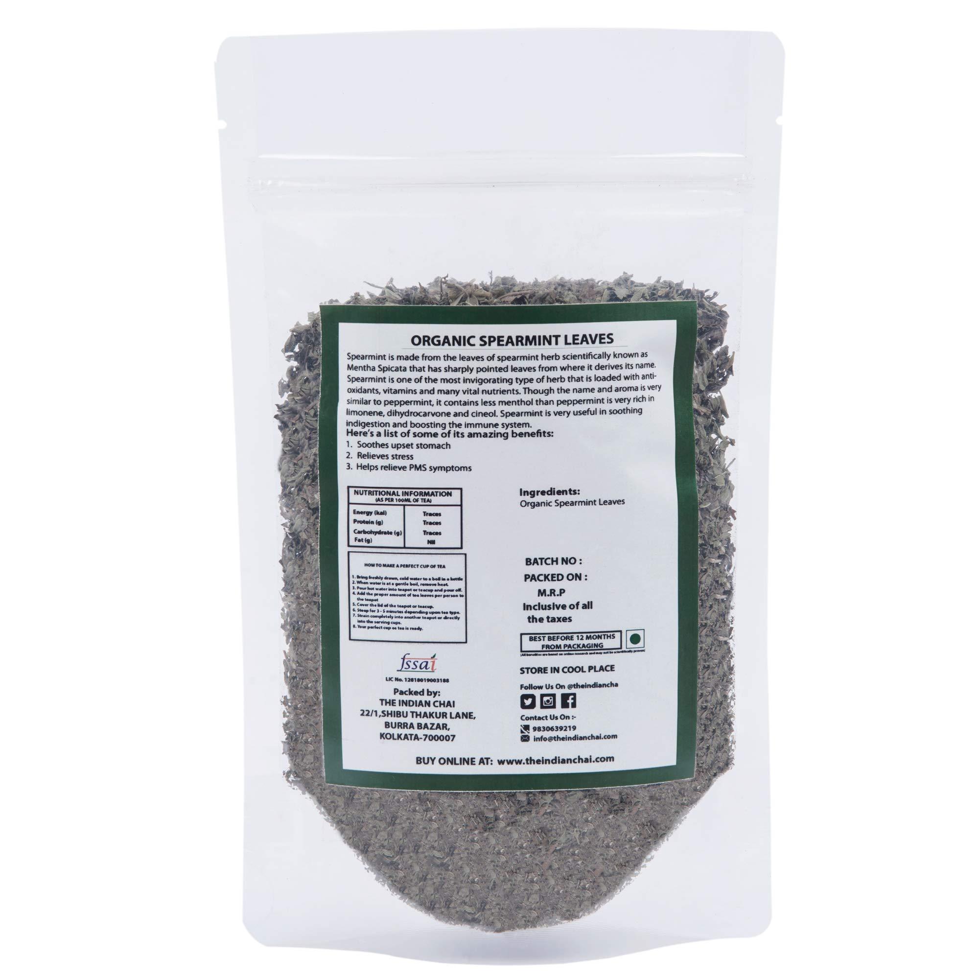 The Indian Chai The Indian Chai Organic Spearmint Tea 250 Gram For Pcod & Pcos, Helps In Hormonal Imbalance & Facial Hair & Acne, Caffeine Free Herbal Tea, Loose Leaf Tea