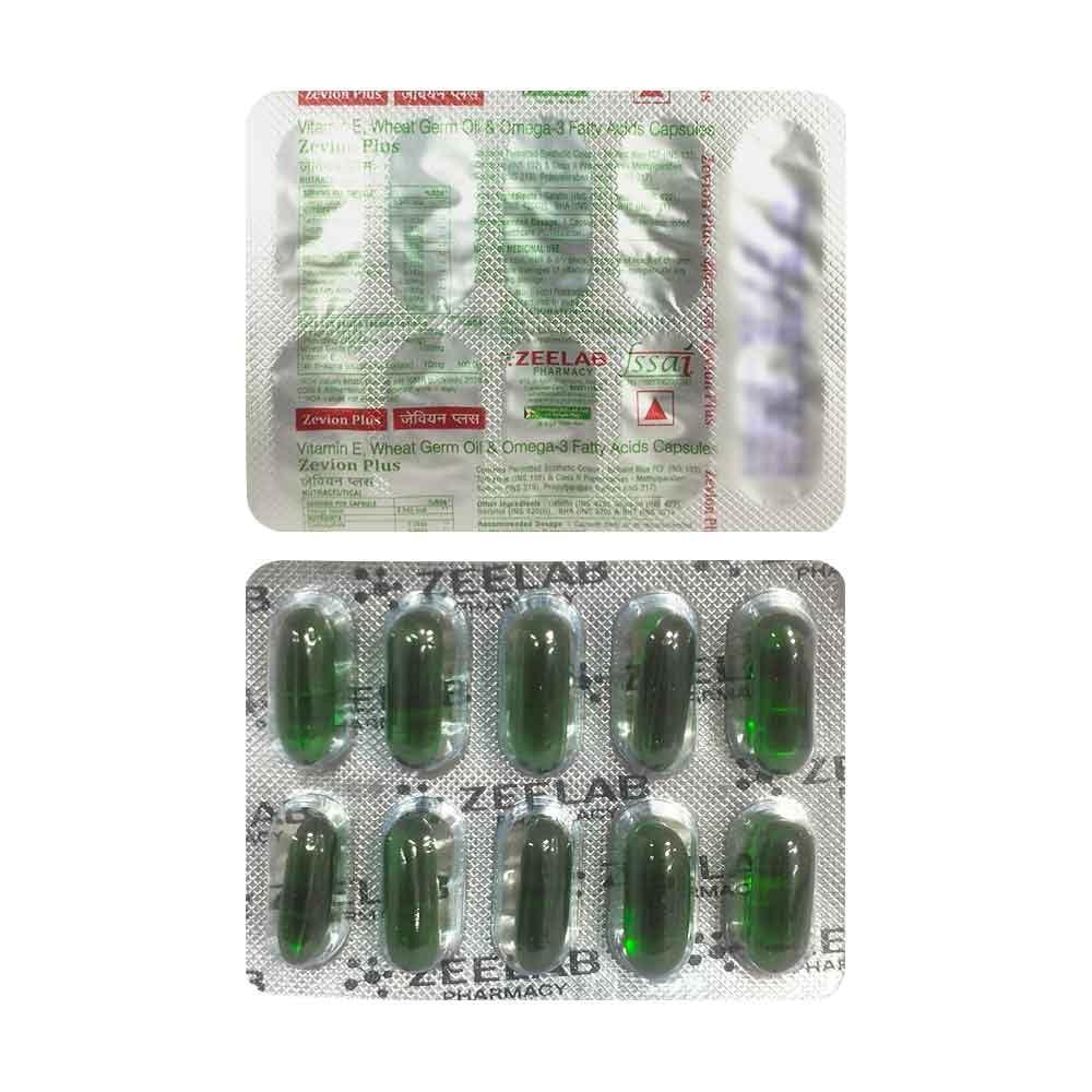 Zeelab Zeelab Zevion Plus (Pack of 6) | Vitamin E, Wheat Germ Oil & Omega-3 Fatty Acids Capsules (10 Softgel Capsules)