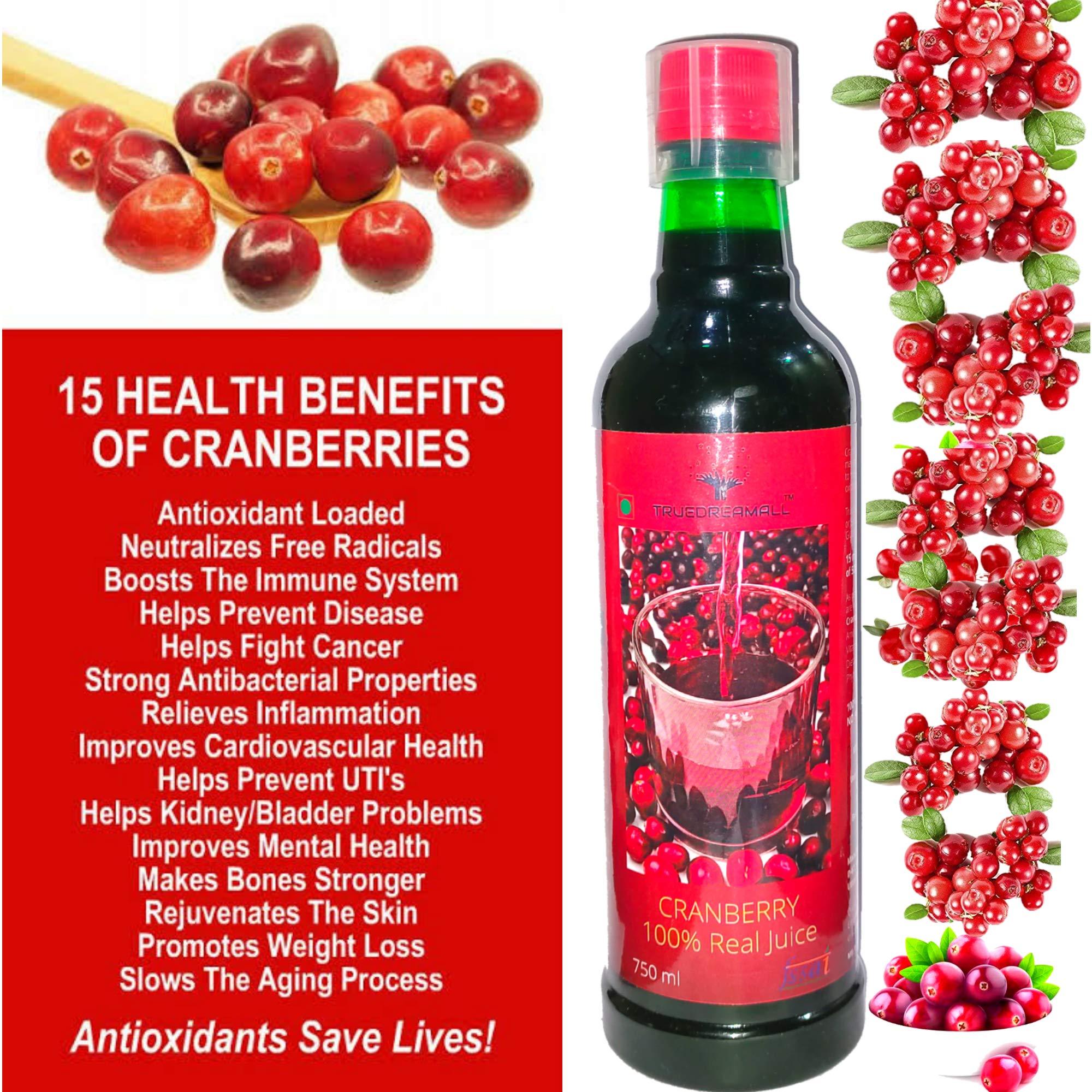 TRUEDREAMALL TRUEDREAMALL CRANBERRY - Pure Quality, Unsweetened, Pure & Organic (750 ml Concentrated)