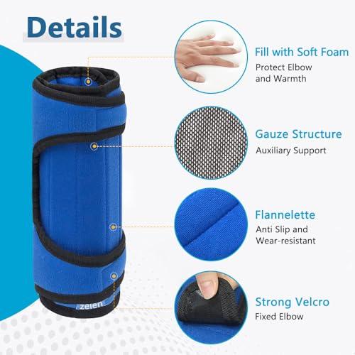 Zelen Elbow Brace Immobilizer Elbow Splint Arm Ulnar Nerve Brace Support Cubital Tunnel Fracture Elbow Braces Medical Stabilizer for Men Womens Youth Large Pm Night Time Sleeping Immobilizing Equipment (L)