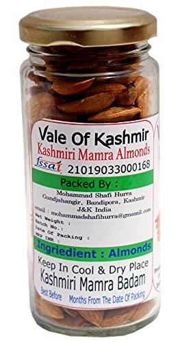 Vale Of Kashmir Vale Of Kashmir Kashmiri Walnut Kernels & Kashmiri Mamra Almonds in Glass Bottle 1kg , Pack of 10 Kashmiri Akhrot Bdam Giri 500gm Each