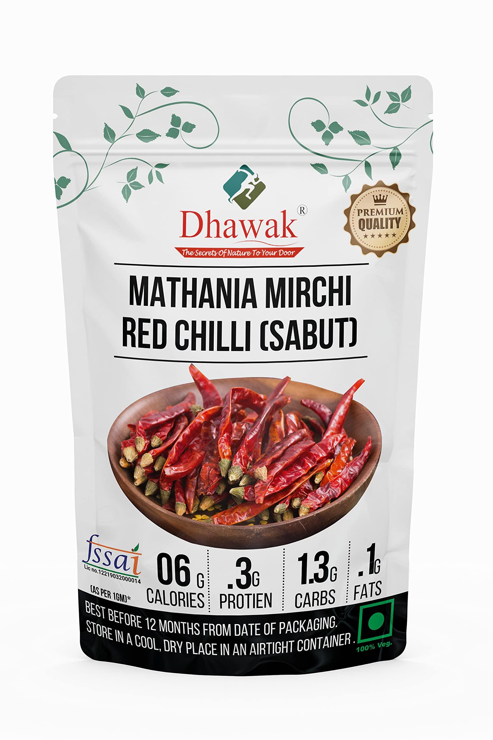 DHAWAK Dhawak Organically Cultivated Mathania Red Chilli (Lal Mirch) Bold Size, Hand Sortexed,Limited Edition - 4 Kg.