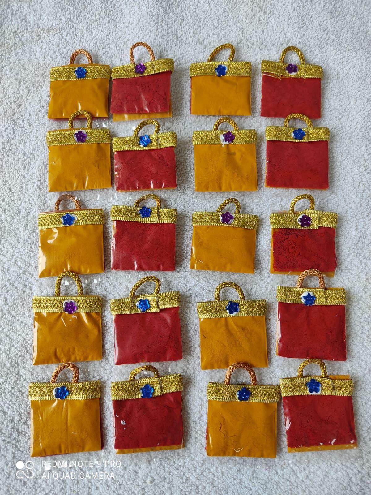 Wedding Creations Wedding Creations Haldi Kumkum Hand Bag Pouches 50pcs