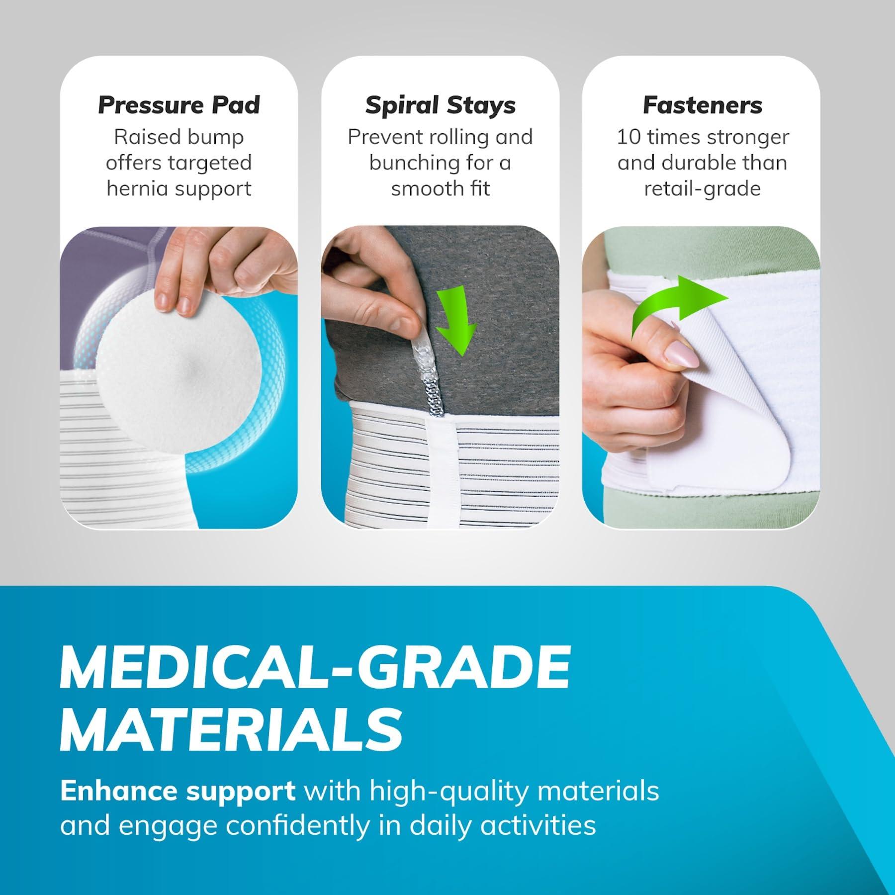 BraceAbility BraceAbility Hernia Belt for Men & Women | Stomach Truss Binder with Compression Support Pad for Abdominal, Umbilical, Navel & Belly Button Hernias - S/M (New & Improved) Fits 28\"-40\"