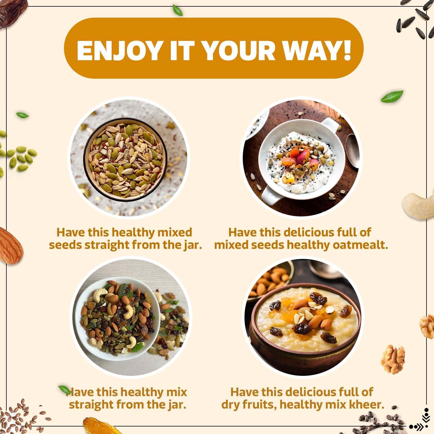 WONDERLAND FOODS (DEVICE) WONDERLAND FOODS (DEVICE) Mixed Dry Fruits 400G 10 In 1 + Roasted Mixed Seeds Healthy & Nutritious Immunity Booster Combo Rich In Iron, Fibre & Vitamins Vegan Friendly