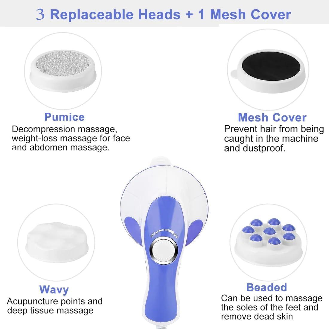 Veenova VEENOVA Relax Spin Tone Body Full Body Massager Electric Machine with 3 Massage Heads Mesh Cover, Variable Speed Settings for Pain Relief and Relaxation For Back, Arm , Leg & Foot (Massager for Full Body Pain Relief)