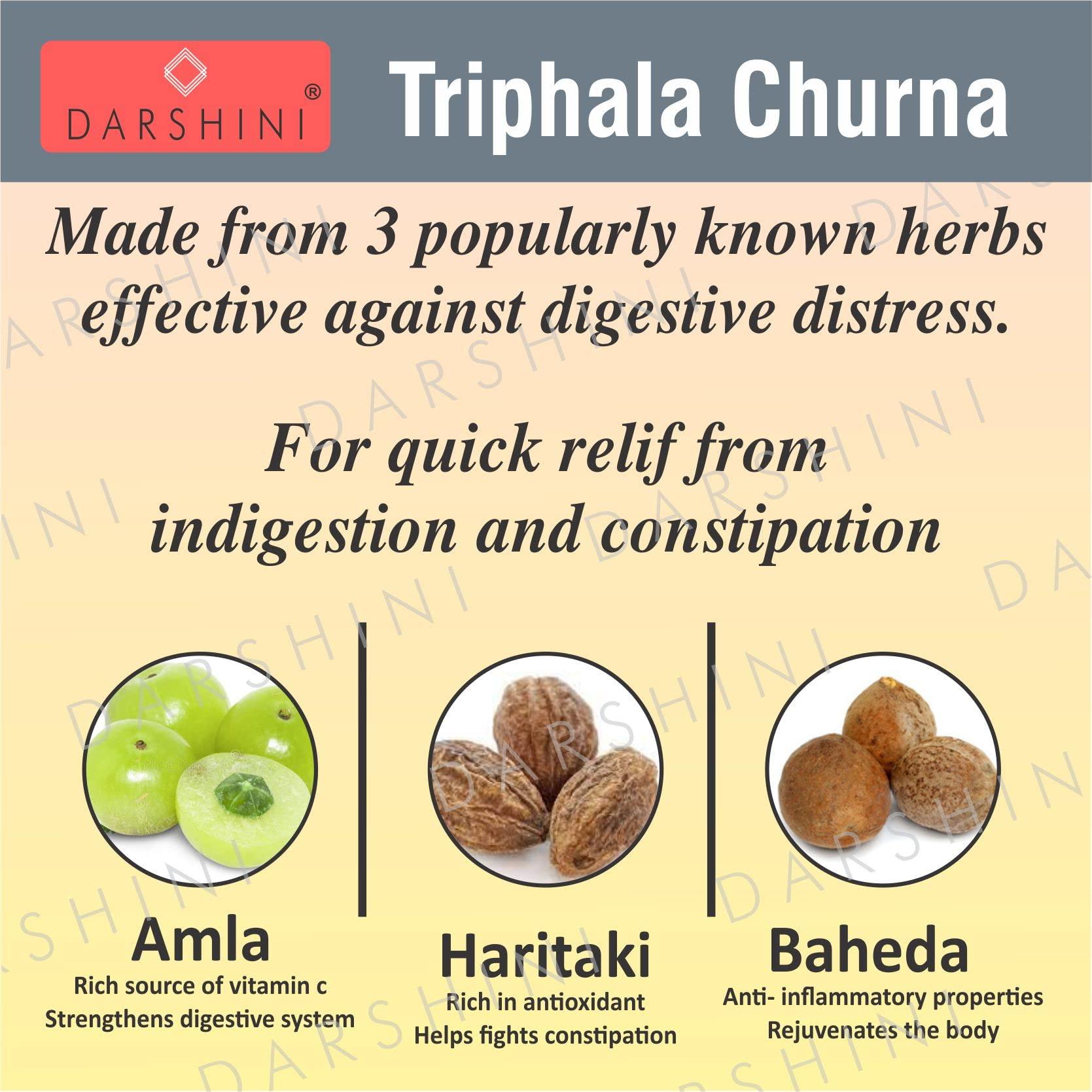 DARSHINI Darshini Triphala Churna | Tifala Powder, For Gastro Intestinal Health, 200g