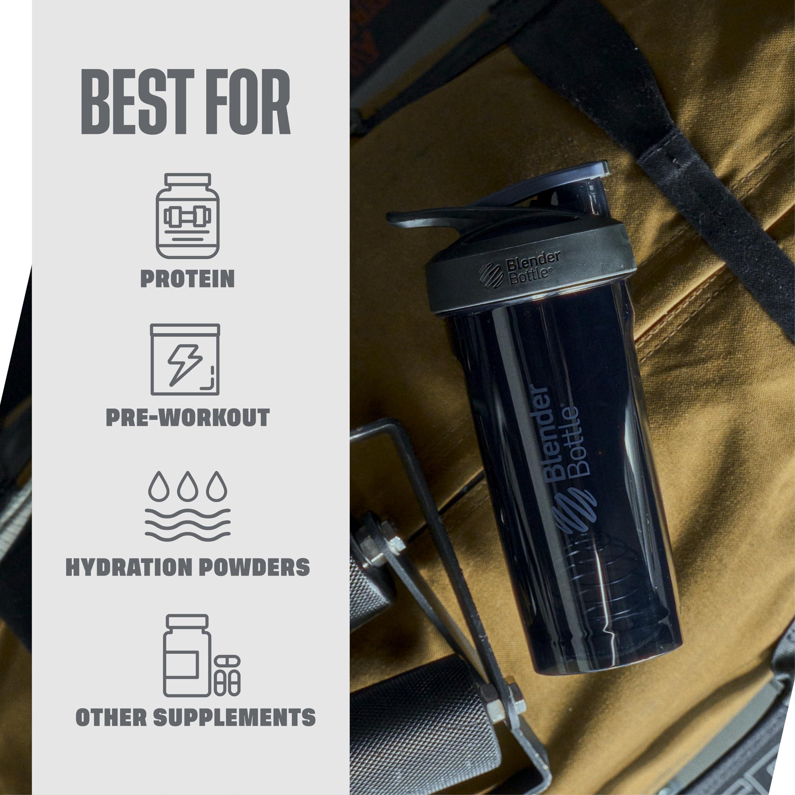 Blender Bottle BlenderBottle Strada Tritan Shaker Bottle with Locking Lid, 28-Ounce, Black