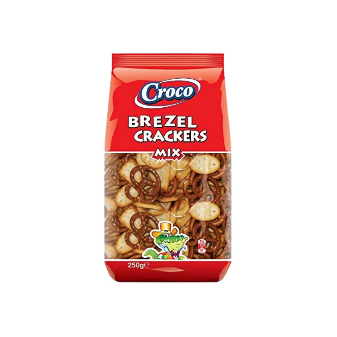 Croco Croco Brezel Crackers, Bagel chips, Pretzel, Snacks,Baked crackers, Mix 250g