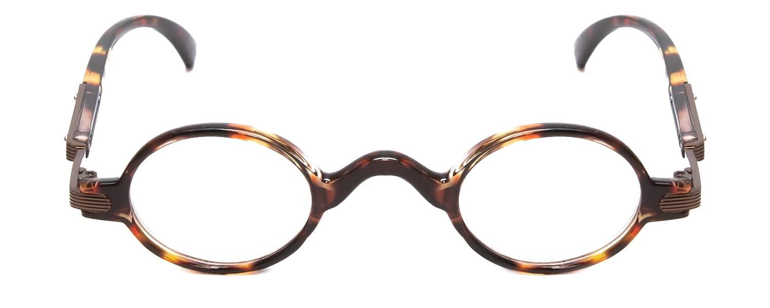 Calabria Calabria R314 Vintage Professor Oval Reading Glasses Incredibly Lightweight, Tortoise, Medium