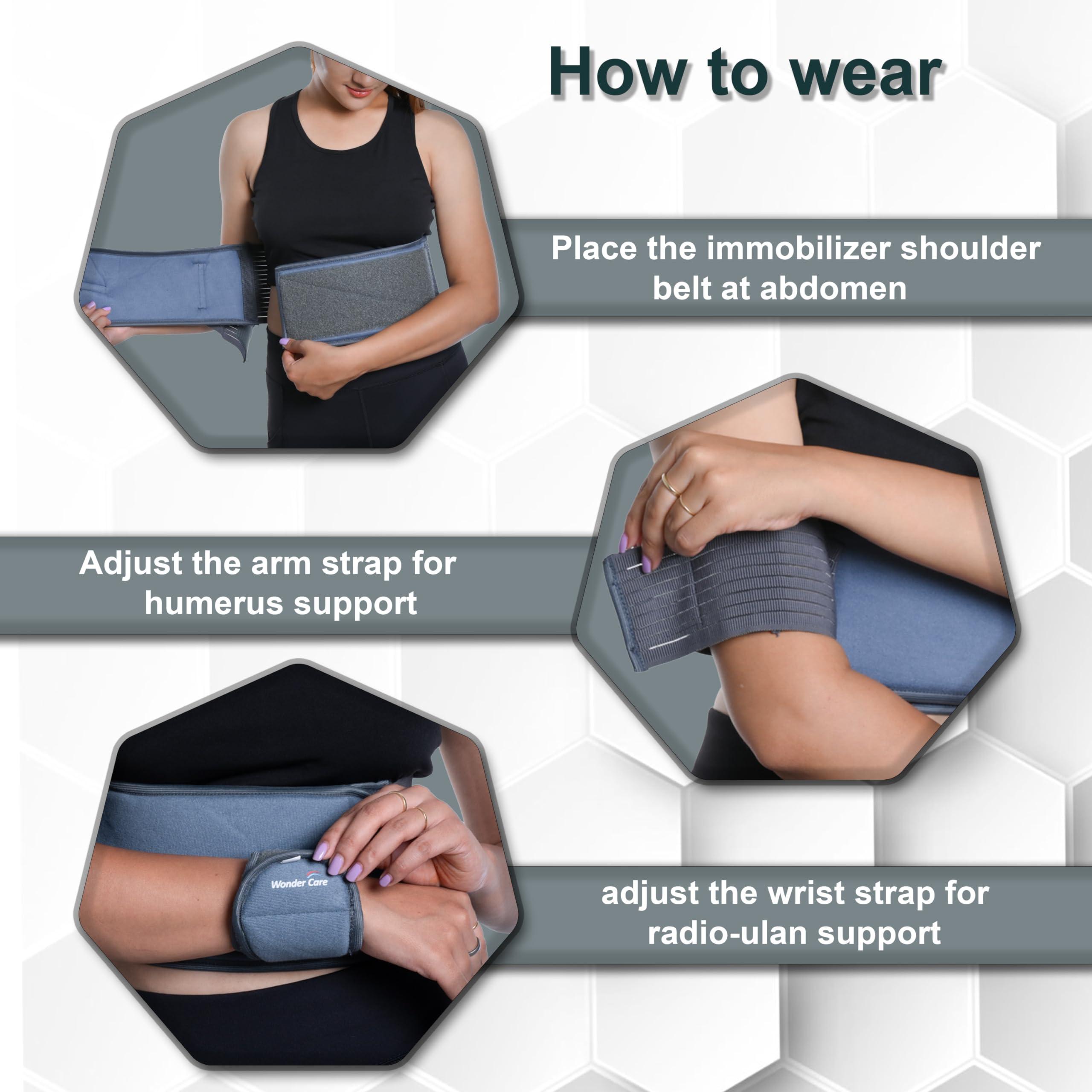 Wonder Care Wonder Care Arm Sling Pouch Belt Designed for No Pressure on Neck, Arm Brace Immobilizer for Pain Relief, Shoulder Support Men Women[M(31\"-35\")]
