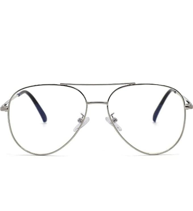 LENS Need LENS Need Progressive Reading Glasses For Men & Women Avaitor Premium Frame Sliver Free Size Progressiv Glasses 1.00 1.25 1.50 1.75 2.00 2.25 2.50 2.75 3.00 (Distance Plano 0 Power/Reading +1.75)