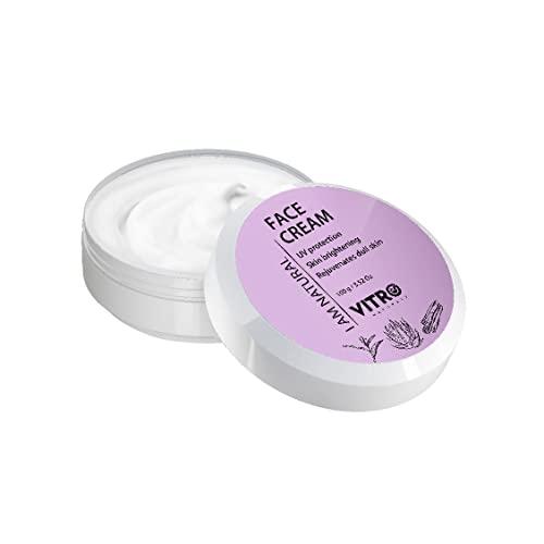 VITRO VITRO | Natural Face Cream For Dark Spot Reduction | Cream for Oily Skin & Dry Skin | Non-Greasy Moisturiser Cream with UV Protect | I AM NATURAL, 100 ml