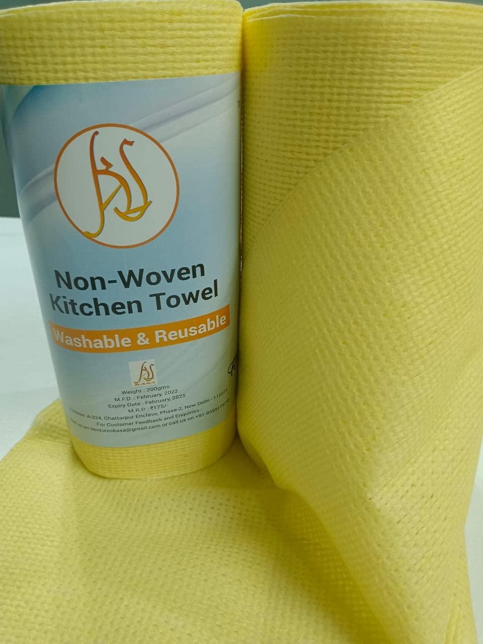 KASA KASA Multipurpose Washable and Reusable Wipes/Kitchen Towel - Non Woven -23 * 21 CM (Pack of 02)