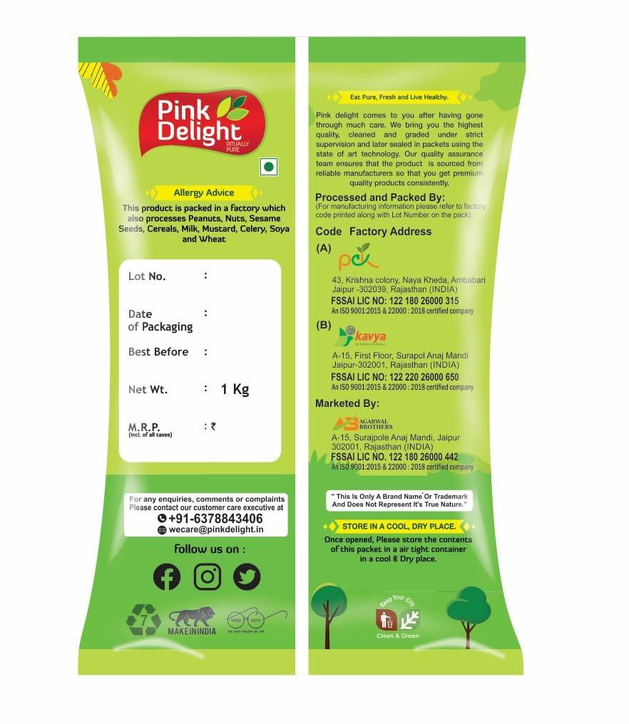 Pink Delight Pink Delight Premium Kabuli Chana | White Chikpeas | Chole | Indian Cusine | Sortex Cleaned | 1 Kg Pack