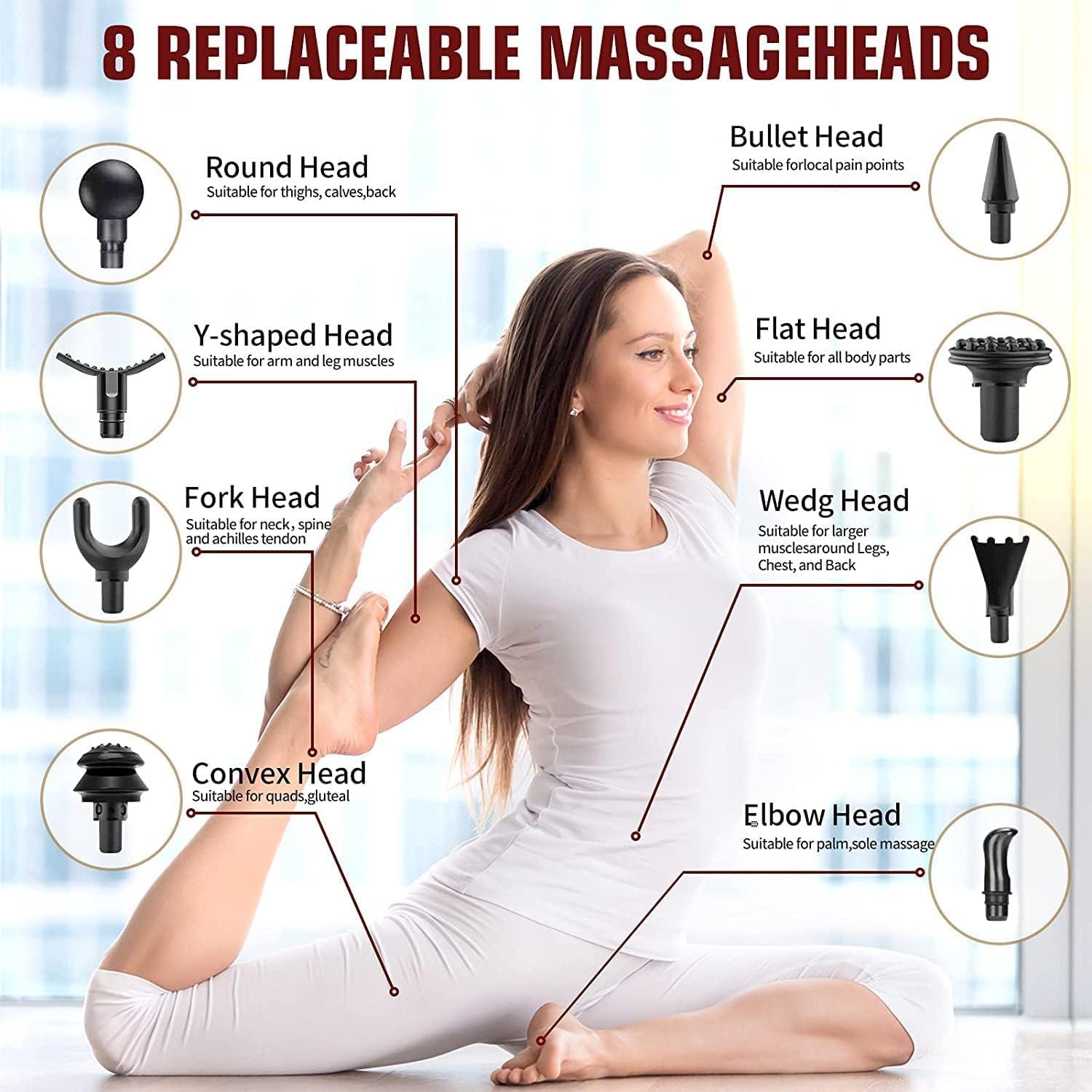 R A Products R A Products Cordless Massage Gun|Deep Tissue Percussion Body Massage Machine For Pain Relief|8 Specialized Heads|Massager Machine For Full Body,Battery Powered