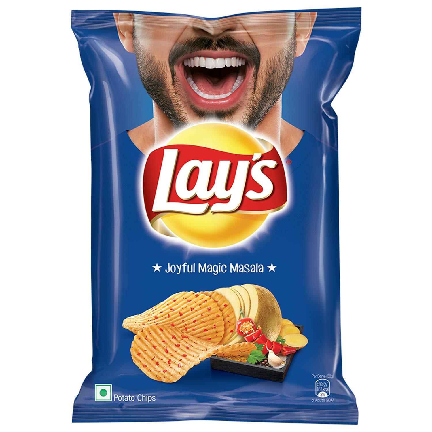 Lay\'s Lay\'s Potato Chips India\'s Magic Masala Party Pack, 167g Pack