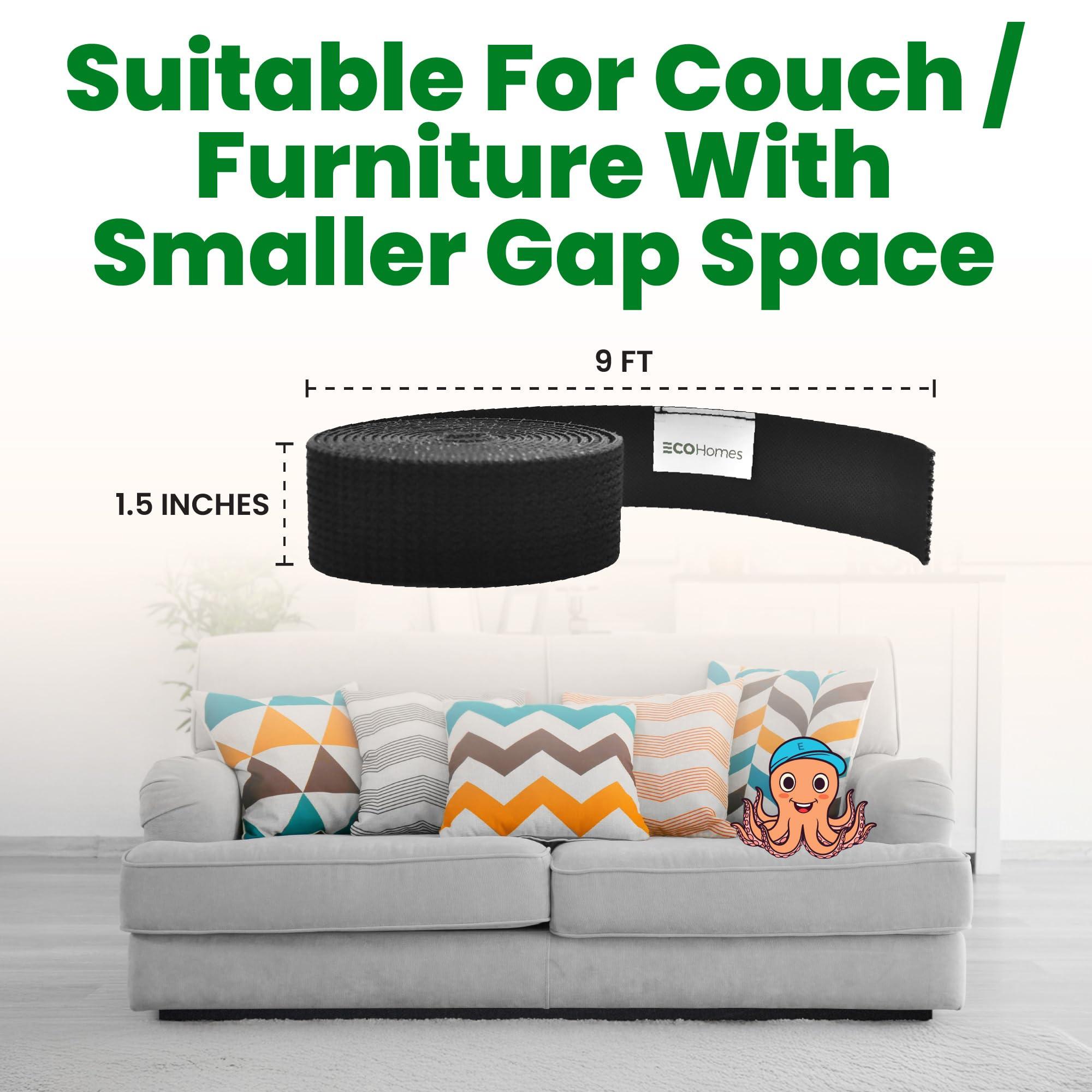 ECOHomes ECOHomes Under Couch Guards Toy Blocker - Strap Barrier for Under Sofa, Bed & Furniture Bottom Stop Things from Going Under | Easy to Install Gap Bumper Stopper for Toys (9 Ft by 1.5 Inch)