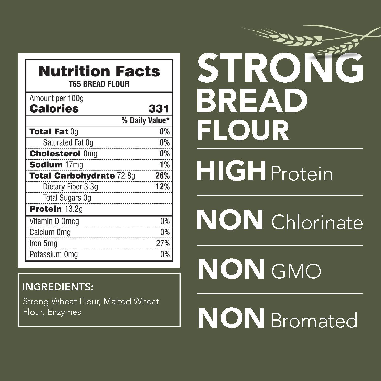 JOSEF MARC JOSEF MARC Farine De Ble T65 Bread Flour, 2 LBS (907g) - Unbleached & High Protein Flour, All Purpose Bread Flour, Strong Bread Flour