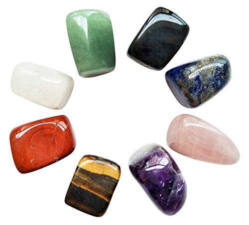 Mina Heal Mina Heal Chakra Stones Healing Crystals Set of 8 Tumbled and Polished for 7 Chakras Balancing Crystal Therapy Meditation Reiki or as Thumb Stones Palm Stones Worry Stones(Set of 8 Chakra Stones)