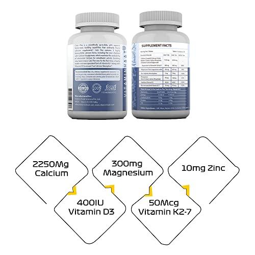 Vitaminhaat Vitaminhaat Calciflex Calcium Magnesium & Zinc Tablets with Vitamin D3, Calcium Supplement for Women and Men, For Bone Health & Joint Support 30 Tablets