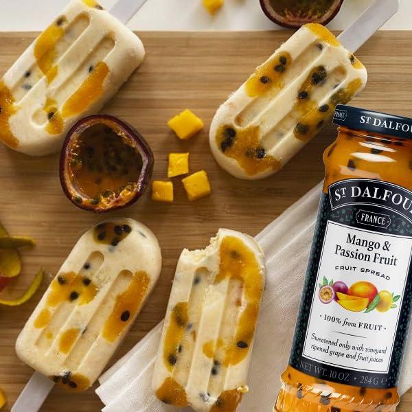 St DALFOUR ST. DALFOUR Mango & Passion Fruit Fruit Spread 284 G | No Added Sugar | 100% From Fruit | No Added Preservatives, Colours, Flavors Or Sweeteners | No Corn Syrup | Traditional French Recipe