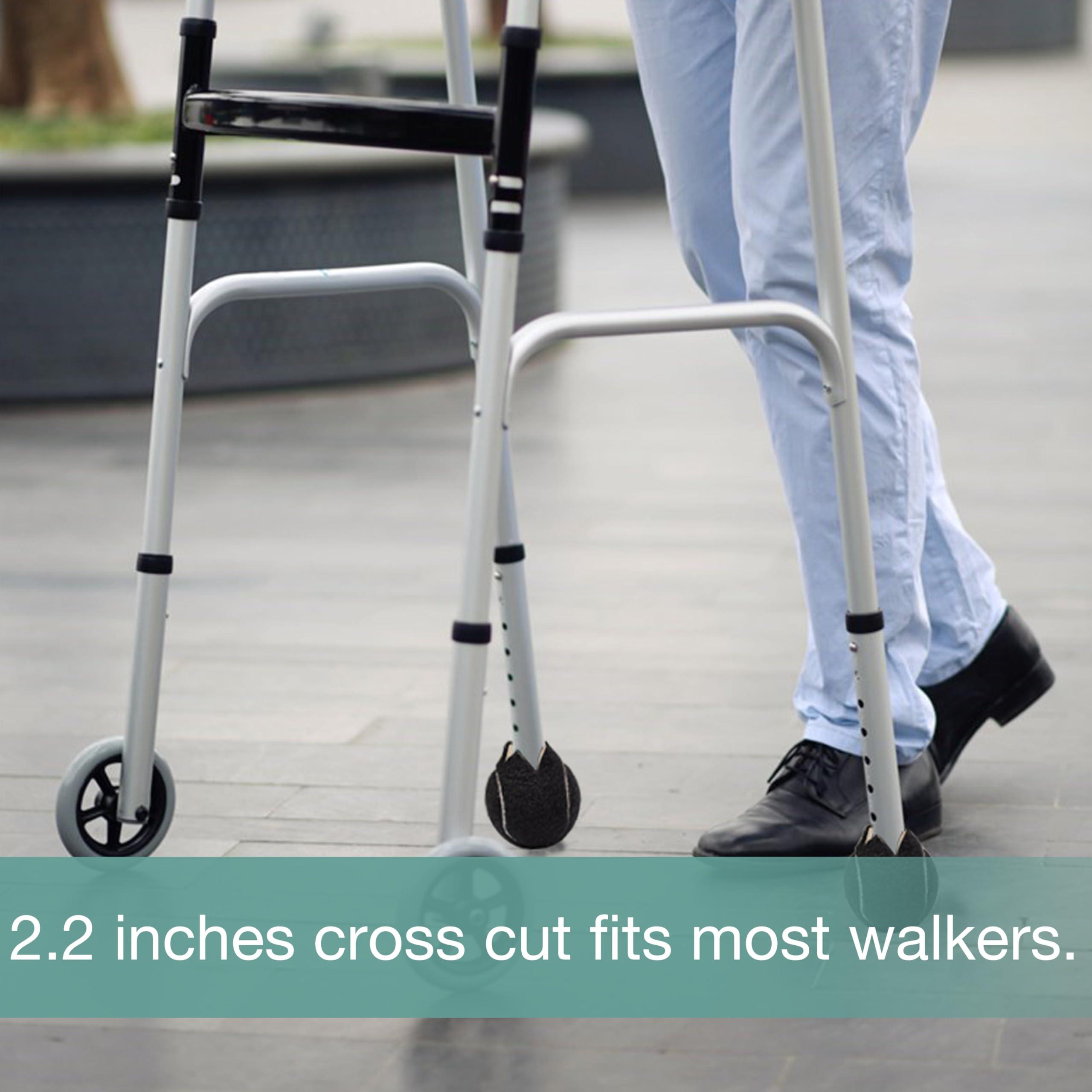 HPWFHPLF HPWFHPLF Precut Tennis Balls, 4PCS Walker Glide Balls, Heavy Duty Long Lasting Felt Pads for Furniture Legs and Floor Protection (Black)