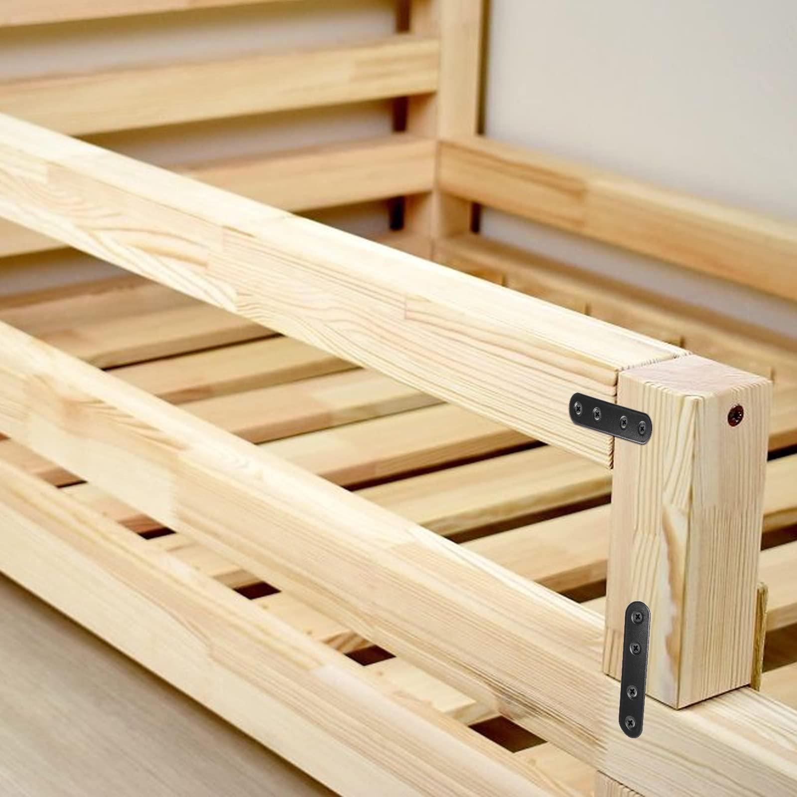 Rierdge Rierdge 16 Sets 3 Inch Stainless Steel Flat Plate Straight Bracket Flat Metal Brace Bracket, 80mm Metal Brackets Mending Repair Plate Brace with Screws for Wood Straight Brace (Black)