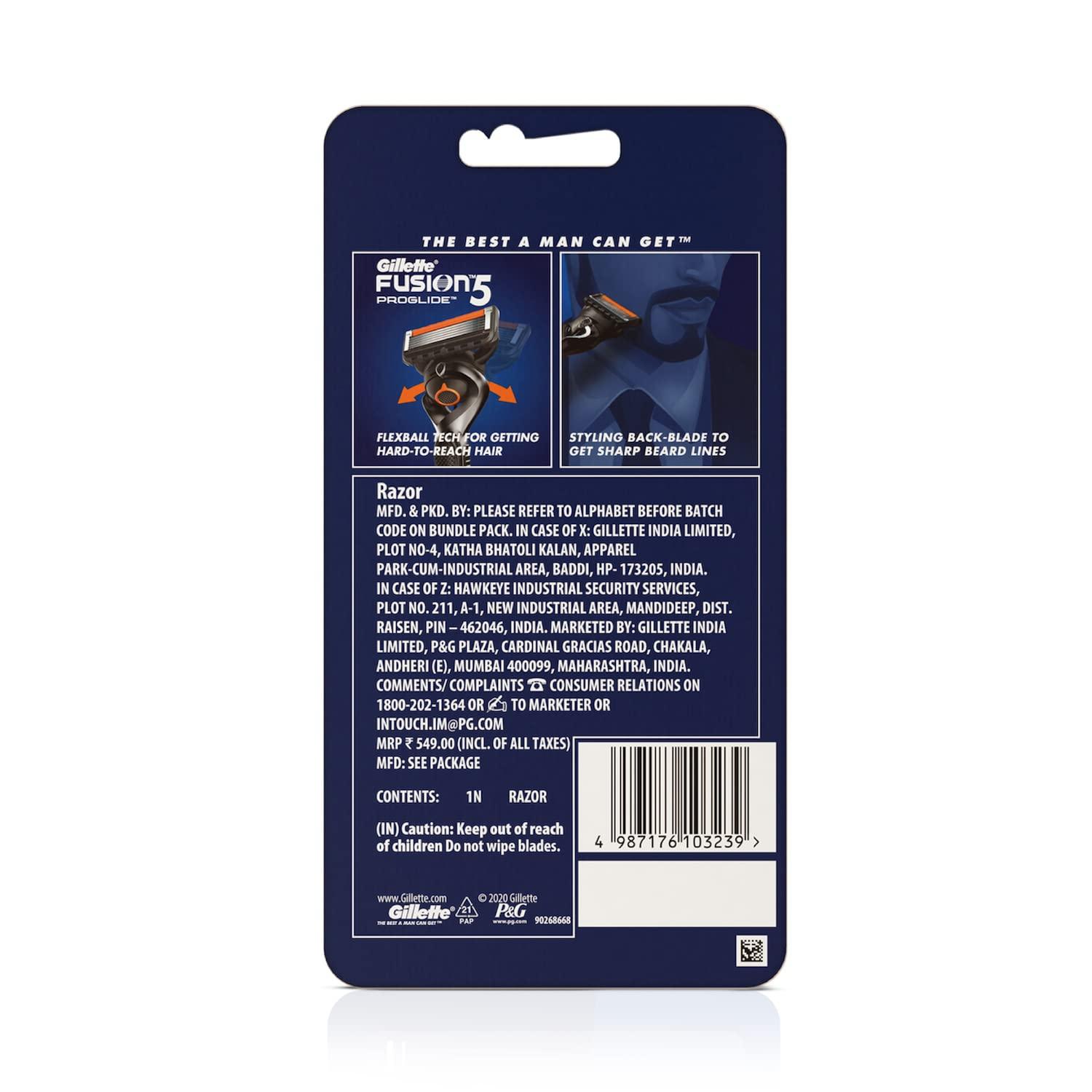 Gillette Gillette Fusion Proglide 4-in-1 Styler for Trimming & Gillette Fusion Proglide Razor for Men | Pack of 1 COMBO